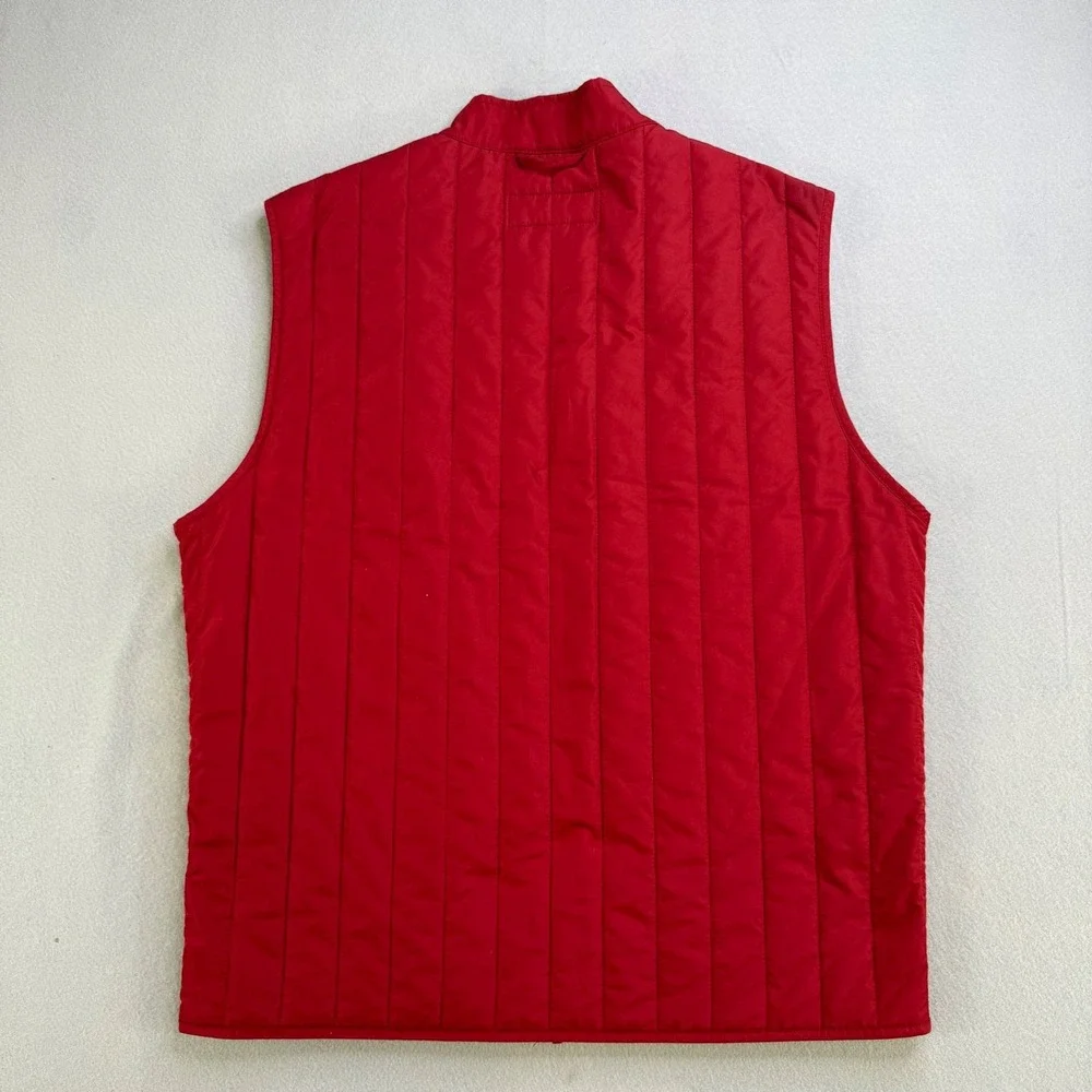 MICHAEL KORS Puffer Quilted Vest Red Full Zip Sleeveless Jacket Mens‎ Size M